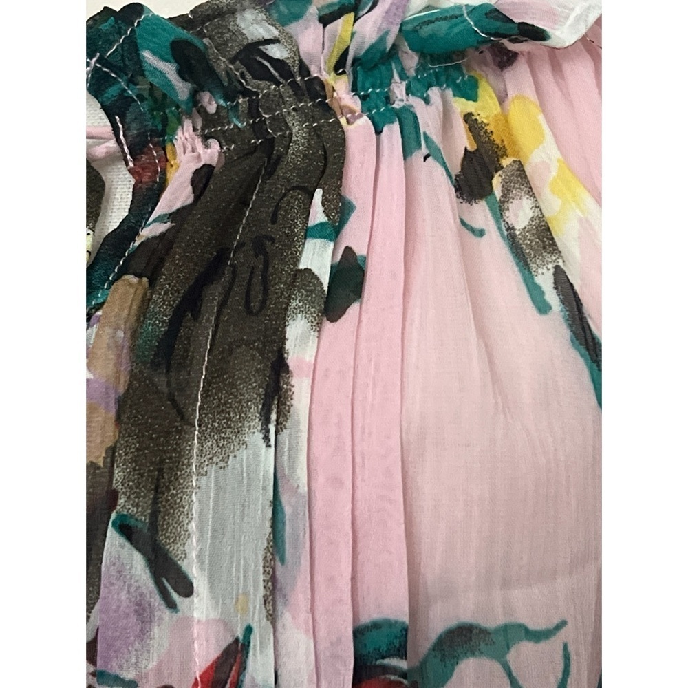 Vintage THX gorgeous on or off shoulder floral short sleeved blouse size large - Picture 7 of 10